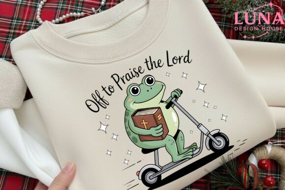 Christian Frog off to Praise the Lord T-Shirt Designs