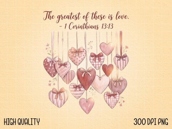 Christian Valentine Heart Illustration for T-Shirt Designs