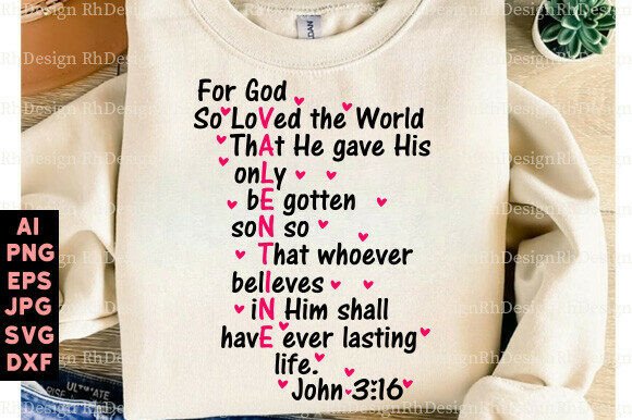 For God So Loved the World SVG Christian T-Shirt Designs