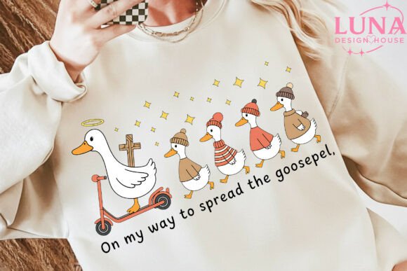 Funny Goose Christian PNG for T-Shirt Designs