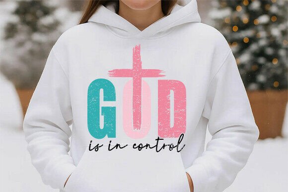 God is in Control PNG for T-Shirt Designs