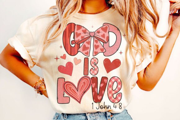 God is Love PNG: Jesus Valentine PNG for T-Shirt Designs