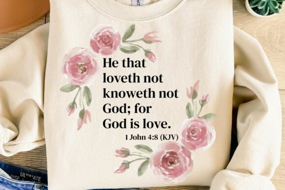 Jesus Christ Bible Verse Pink Roses PNG for T-Shirt Designs