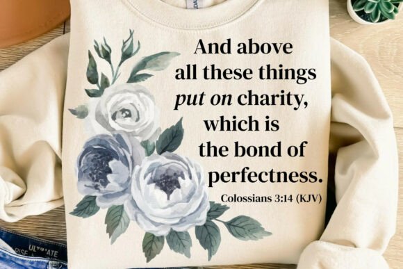 Jesus Christ Christian Blue Flowers PNG T-Shirt Designs