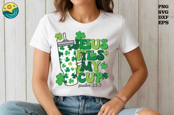 Jesus Fills My Cup Shamrock SVG: T-Shirt Designs & Branding Asset Review