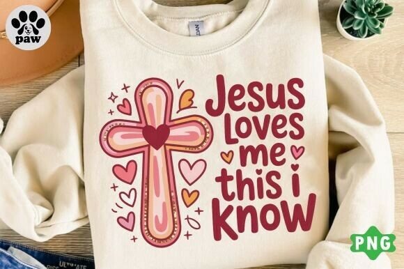 Jesus Loves Me This I Know PNG — T-Shirt Designs