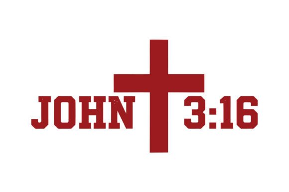 John 316 Christian Cross Typography for T-Shirt Designs