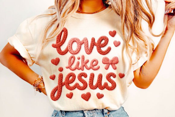 Love Like Jesus Png, Knitting Png T-Shirt Designs