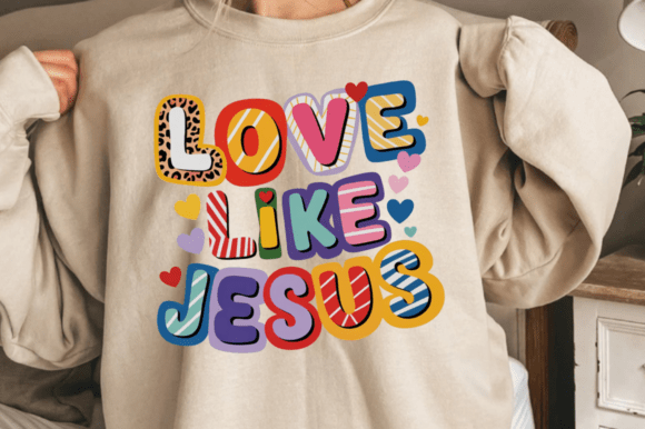 Love Like Jesus PNG, Valentine Christian T-Shirt Designs