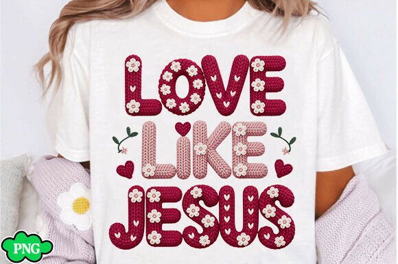 Love Like Jesus Valentine PNG, Coquette
