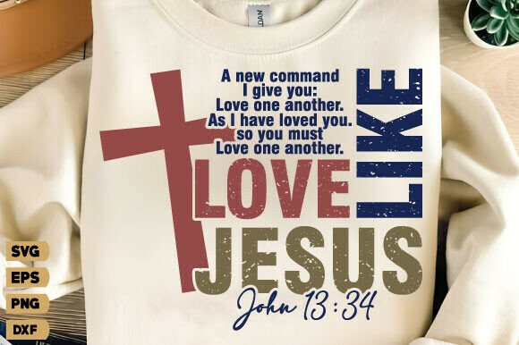 Retro Love Like Jesus SVG, Valentine PNG