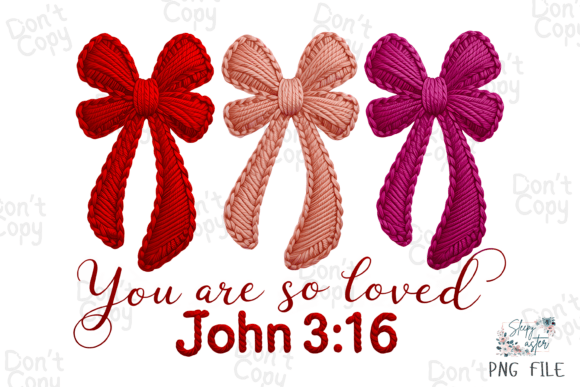 Yarn Crochet Christian Valentines PNG for T-Shirt Designs